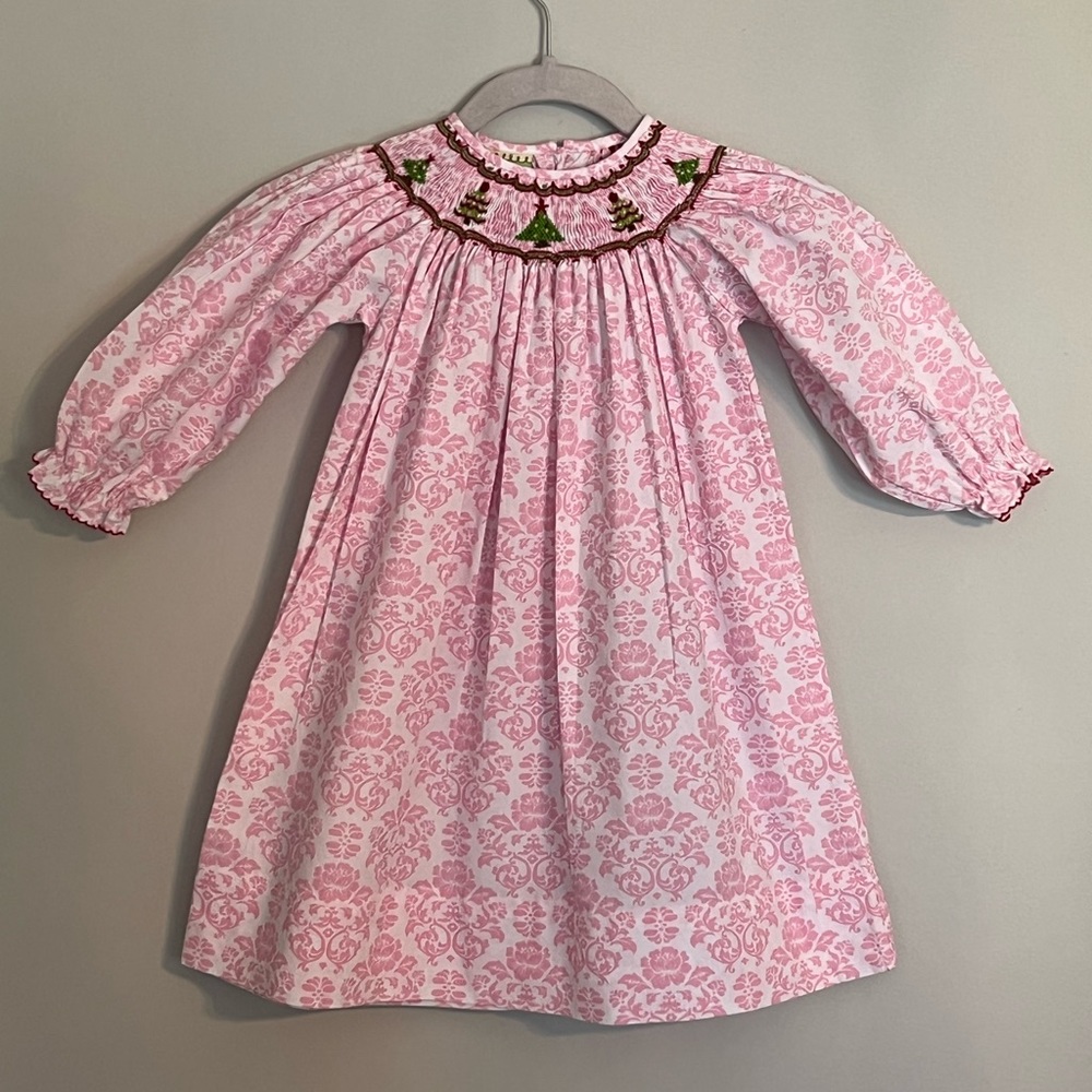 Le Za Me Christmas Smocked Dress